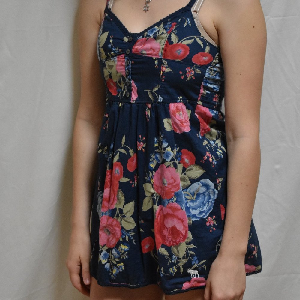 Pink and Blue Floral Dress